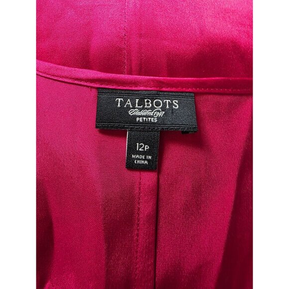 Talbots Womens 12P Sleeveless Red Ruffle Silk Blouse - Picture 5 of 10